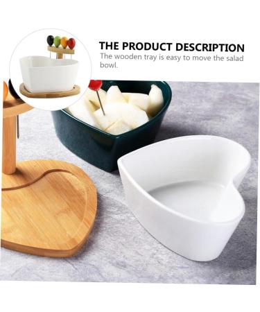 Zerodeko Food Container 1 Set Serving Food Salad Container Fruit Desserts Tableware Dessert with Bowl Heart Kitchen Soup Bowls White 16X16X10.5CM - Buy Online on GoSupps.com