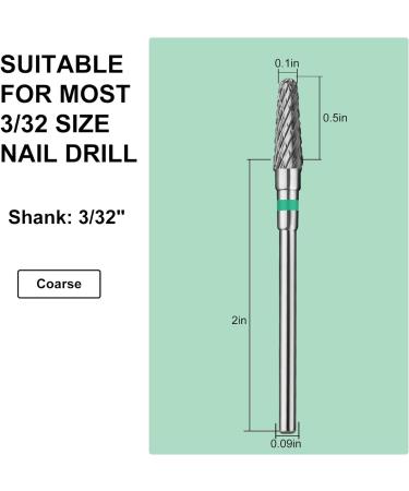C12rtive Cone Shape Tungsten Steel Bit Nail Drill Bit for Acrylic Gel Nails Dual Nail Form Remove 3/32 Inch Nail Bit for E-File Nail Drill(Coarse) - Buy Online on GoSupps.com