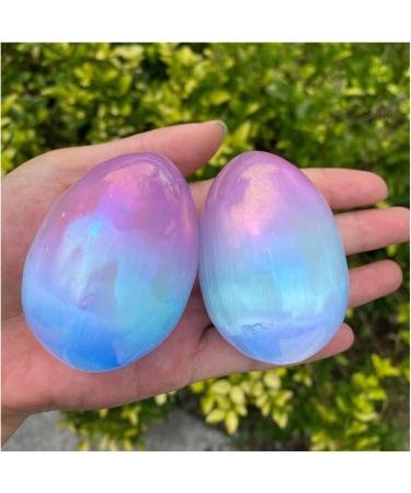 Natural Pink Blue Selenite Crystal Gypsum Egg Reiki Raw Aura Stone Specimen DIY Collectible Gift Decoration Gift Natural Luster - Buy Online on GoSupps.com