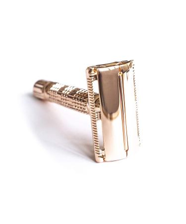 SUP Classic Metal Razor - Double-Edged Reusable Eco-Friendly Unisex with 5 Replacement Blades - Rose Gold Gilded Pink - Buy Online on GoSupps.com