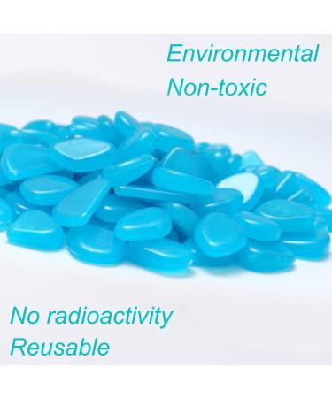 Halcyerdu 200 Bright Fluorescent Pebbles - Blue Night Light Stones for Aquarium & Garden Decoration - Buy Online on GoSupps.com