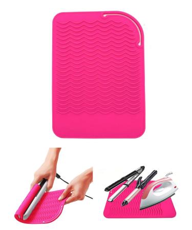 Heat Resistant Glove & Mat Set for Curling Irons, Hair Straighteners, Flat Irons - Pink Silicone Bump Glove & Mat Combo - Buy Online on GoSupps.com