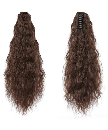 Amyseller 22inch Curly Hairpiece Hair Piece Ponytail Braid Ponytail Hair Extension Synthetic Hair Clip for women lady 4#