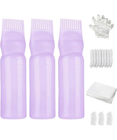 Oil Scalp Applicator - 160ml Oil Applicator for Hair Dye Hair Dye Brush Bottle Lightweight Oil Bottle with Graduated Scale Hair Oiling Applicator Bottle for Hair Scalp Purple - Buy Online on GoSupps.com