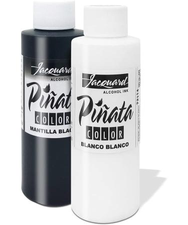 Jacquard Pinata Blanco and Mantilla Black Bundle - 4-Ounce Bottles with Needle Tip Applicators, Refill Bottles, and Funnel - Ideal for Yupo and Resin Art - Buy Online on GoSupps.com