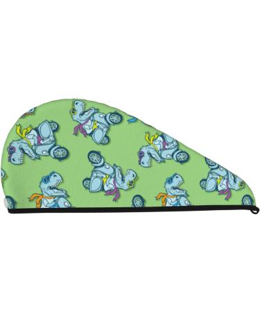 Motorcycle Riding Dinosaur Microfiber Hair Towel for Women - Super Absorbent Coral Velvet Quick Dry Wrap for Long Curly Thick Hair - International Shipping Available - Buy Online on GoSupps.com