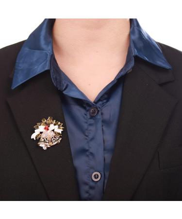Enamel Christmas Bell Brooch with Crystal - Gold Brooches for Men & Women | Unisex Party Jewelry Corsage - Buy Online on GoSupps.com