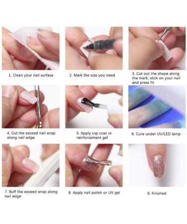 White Nail Silk Wrap Sticker Self Stick Tape Extension Kit Repair Broken Damaged Nail Protector Nail Art Tool Manicure - Buy Online on GoSupps.com
