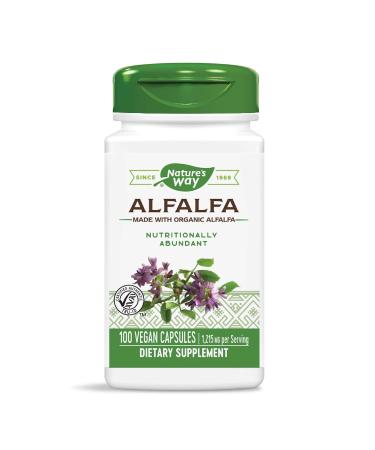 Organic Alfalfa Young Harvest 405mg | Nature's Way Vegan Capsules - 100 Count - Buy Online on GoSupps.com