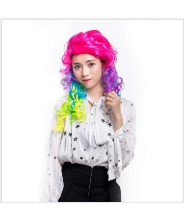 BGHJUE Halloween Colored Curls Wig - Synthetic Hair Wigs with Bangs for Black Women | Long Straight Middle/Side Part - Buy Online on GoSupps.com