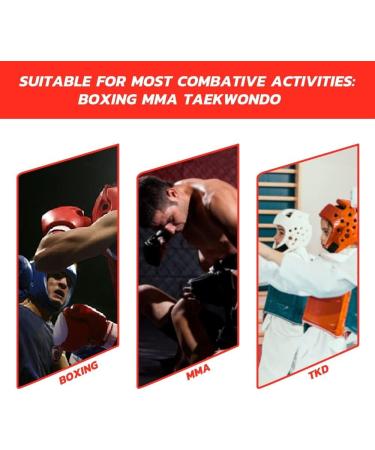 Langray Leather Boxing Helmet for Children & Adults - Thai Boxing Head Protection High Striking Damping Perfect Vision for MMA & Kickboxing - Red - Buy Online on GoSupps.com