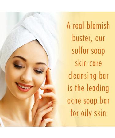 10% Sulfur Soap Bar for Acne & Oily Skin - Natural Cleanser with Lemongrass, Tea Tree Oil & Vitamin E - Buy Online on GoSupps.com