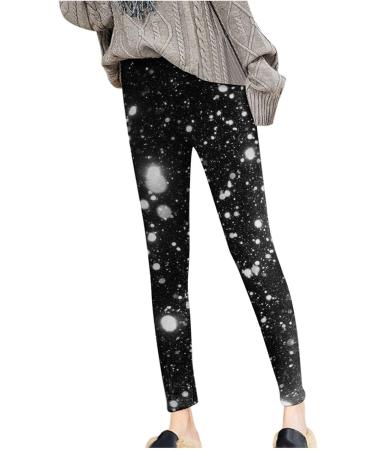 Jiqing Women's Warm High Waist Thermo Leggings - Fleece Lined Plush & Fluffy for Outdoor & Home - Black - Buy Online on GoSupps.com