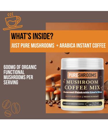 Focus & Think Instant Mushroom Coffee with Ultra Concentrated Lion's Mane Mushroom Extract for Brain Boost - Enhance Focus Clarity and Concentration - Net Wt. 100g/3.53 oz - Buy Online on GoSupps.com