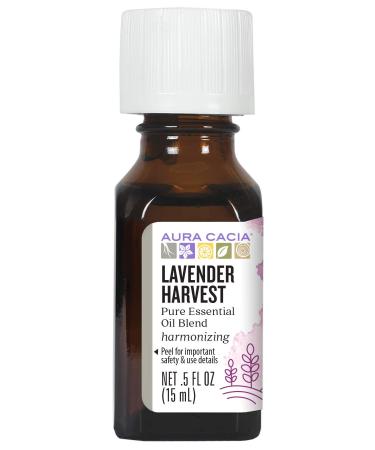 Aura Cacia - Lavender Harvest Pure Essential Oil Blend | 0.5 fl. oz. Lavender Harvest 0.5 Fl Oz (Pack of 1)