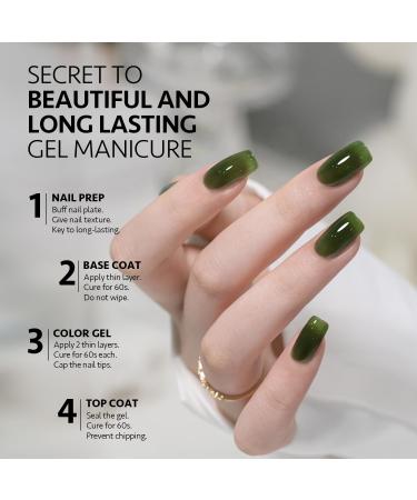 GAOY Gel Nail Polish Kit - 3 Colors (16ml) Jelly White Green | Soak Off UV Gel Set - Mint Milk for Perfect Nails - Buy Online on GoSupps.com