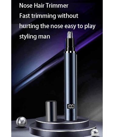 Buy Painless USB Rechargeable Ear and Nose Hair Trimmer with LED Display - Waterproof Dual-Edged Blades Easy to Clean for Men & Women - Blue - Buy Online on GoSupps.com