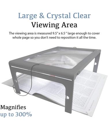 3X Large Full Page Magnifier with 12 LED Lights | Foldable Legs | Dual Power Supply | Ideal for Hands-Free Reading and Low Vision Seniors - Buy Online on GoSupps.com