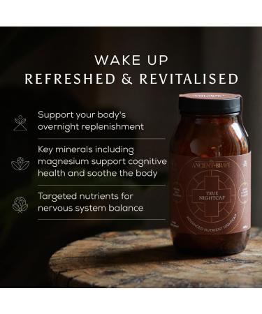Ancient + Brave | True Nightcap 180g Jar | Zinc Magnesium Vitamin C Rich in Amino Acids | Helps Digestion Restores & Rejuvenates Sleep | Warm Lemon & Ginger Note - Buy Online on GoSupps.com