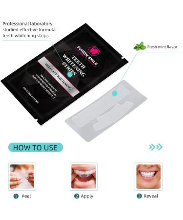 FUREIN SMILE Teeth Whitening Strips - 14 Treatments, Hydrogen Peroxide, Vegan Stain Remover, Mint Flavor - Buy Online on GoSupps.com