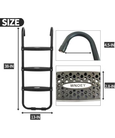 Universal Trampoline Ladder Upgrade - Heavy-Duty Steel with Non-Slip Steps (Three-Steps) - Buy Online on GoSupps.com