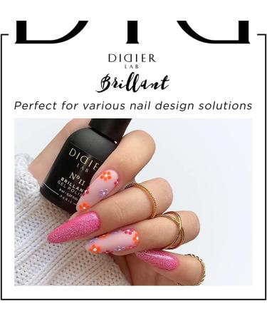 Didier Lab - Premium UV Gel Nail Polish - Brillant No. 11 - Gel Nail Varnish - Nail Art - Long-Lasting High Gloss Wear - Pink Gel Nail Polish - Gel Nails - Glitter Gel Nail Polish - Rich Pigment - Buy Online on GoSupps.com