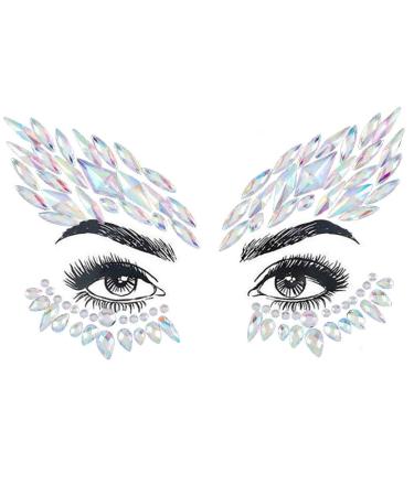 Buy Mermaid Face Stickers & Gems | Festival Body Jewels | Rhinestone Temporary Tattoos for Women & Girls - 2 Sets - Buy Online on GoSupps.com