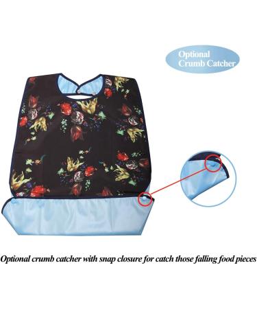 3 Pack Adult Bibs for Eating - Washable, Reusable, Waterproof Clothing Protector with Optional Crumb Catcher - 30 x 19.5 - Women - Buy Online on GoSupps.com