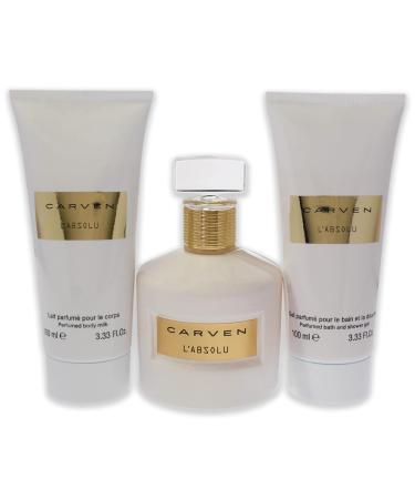 Carven LAbsolu for Women - 3 Pc Gift Set 3.33oz EDP Spray 3.33oz Perfumed Body Milk 3.33oz Perfumed Bath and Shower Gel - Buy Online on GoSupps.com