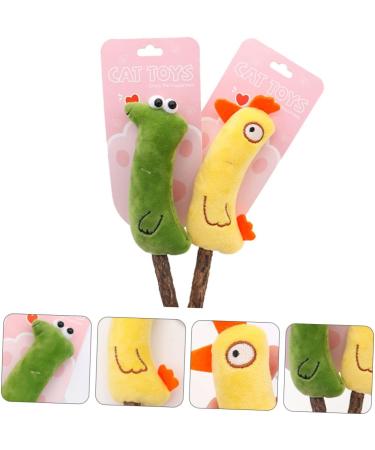 POPETPOP 2pcs Cat Teething Stick Indoor Playset Cat Dental Care Cat Grinding Teeth Rod Cat Cartoon - Buy Online on GoSupps.com