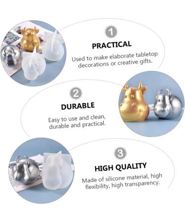 Anneome Resin Molds Cow Silicone Mold Cow Keychain Clear Epoxy Candy Molds Cow Shaped Cattle Shaped Mould Pendant Soap White 6.9X7.2CM - Buy Online on GoSupps.com