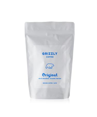 Grizzly Coffee - Original | Original Coffee Beans | Notes of Dark Chocolate Caramel Berries | 227g | Rainforest Alliance Certified | Ethically Sourced | (Ground)