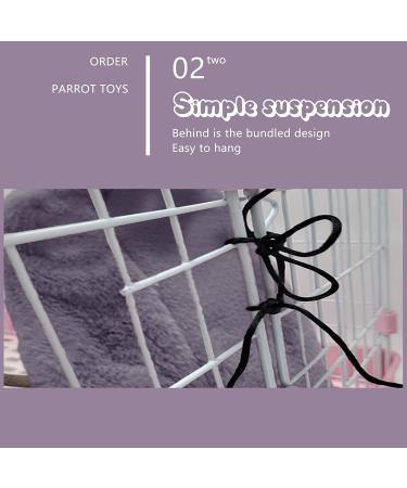 SGQCAR Corner Fleece Bird Blanket - Cozy Cage Snuggle Hut for Parrots, Conures, Lovebirds, and Cockatiels - Large Gray - Buy Online on GoSupps.com