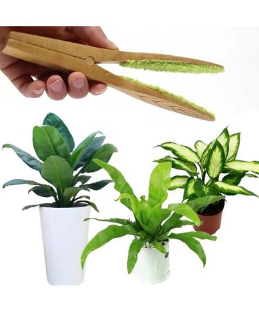 Fattoz 2PCS Leaf Cleaning Tongs Set Kit Plant Leaf Cleaning Tongs Plant Leaf Lint Cleaner with Wood Handle Leaf Cleaning Tool Set Kit - Buy Online on GoSupps.com