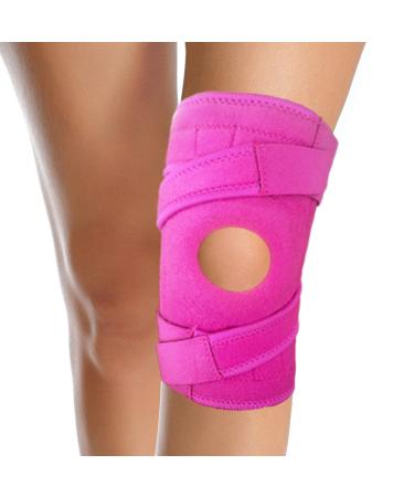 Pink Knee Brace for Women - Adjustable Knee Brace for Arthritis Pain and Support Non-Slip Dual-sides Stabilizers Patella Gel Pads Plus Size Neoprene Knee Support Brace for Meniscus Tear Running