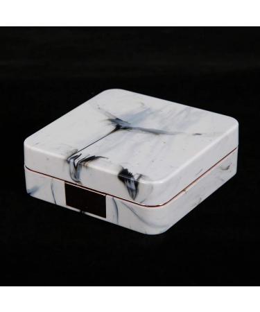 Rankomu Portable Contact Lens Case - Marble & Rose Gold Square Lens Holder | Ideal for Travel & Storage - Buy Online on GoSupps.com