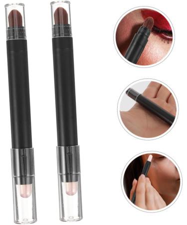 VINTORKY 2pcs Makeup Eyeshadow Eye Makeup Brush Small Eyeshadow Eye Shadow Eye Makeup Pen Abs Black - Buy Online on GoSupps.com