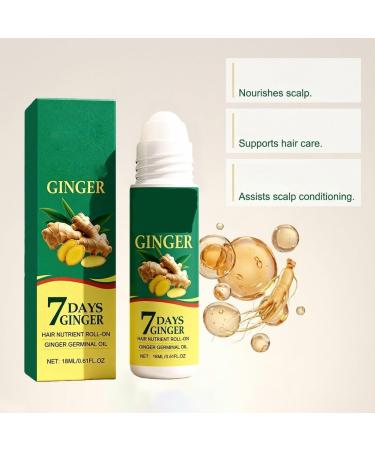  XINRAN Ginger essential oil roll-on for hair 7-day nourishing ginger scalp roll-on ginger growth oil 7-day intense moisturizing serum for dry damaged and rough hair (4 pcs) - Buy Online on GoSupps.com