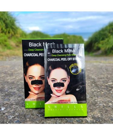 SHILLS Charcoal Blackhead Remover Nose Strips - 18 Count Pack for Oil Control and Pore Cleansing - Buy Online on GoSupps.com