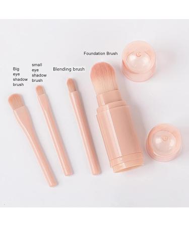 ABEUTY 4-in-1 Retractable Make-Up Brush Set - Multifunctional Portable Cosmetic Brushes for Travel (Pink) - Perfect Facial Powder & Eyeshadow Brush - Buy Online on GoSupps.com