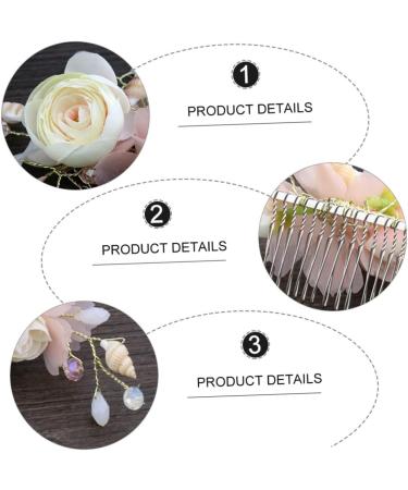 Angoily Bridal Hair Comb Crystal Hair Comb Flower Hair Comb Rhinestone Hair Barrette Hanfu Headwear Tiara Flower Hair Insert Comb Pink Zircon The Flowers Bride Spun Yarn - Buy Online on GoSupps.com