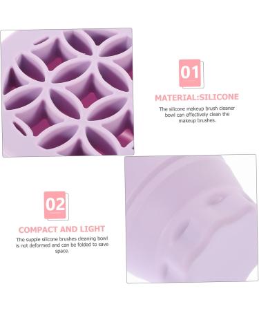 Angoily Makeup Brush Cleaning Bowl Makeup Brush Tool Makeup Cleaner for Brush Cleaning Pad Cosmetic Brush Cleaner Brush Clean Bowl Make Brush Cleaners Silica Gel Purple Cup Multifunction - Buy Online on GoSupps.com