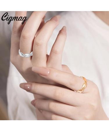Cigmag 2PCs Magnetic Lymph Drainage for Women - 99% Pure Copper Adjustable Finger Rings in Silver & Rose Gold with Gift Box - Buy Online on GoSupps.com