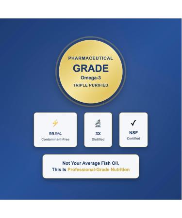 Bordin Health Premium Omega-3 Triple Strength Fish Oil 1000mg - Premium Grade Grade EPA 180mg DHA 120mg - Wild-Caught Deep Sea Fish - Molecularly Distilled Burpless - 100 Softgels - Made in USA - Buy Online on GoSupps.com