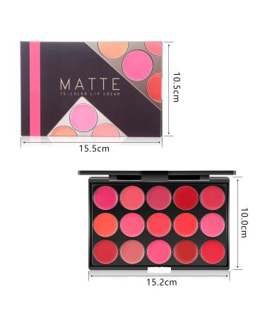 Shogpon 15 Color Cream Lip Gloss Palette & Matte Lipstick Set - Professional Makeup Cosmetics for Everyday Use - Buy Online on GoSupps.com