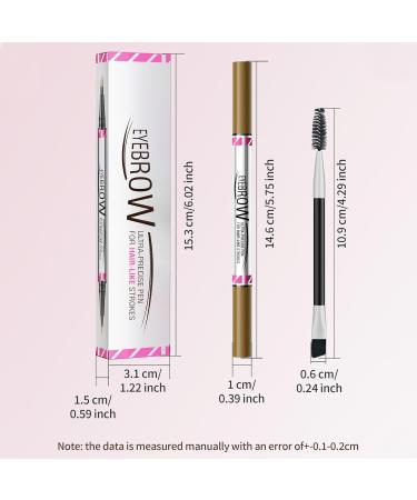 Bueffler Curved Eyebrow Pen 2 in 1 Eyebrow Pen with Eyeliner Pencil Waterproof 2 in 1 Eyebrow Pen Eyeliner PencilNatural Looking Eyebrow Pencil for Travel Shopping Business Trip 03 - Buy Online on GoSupps.com