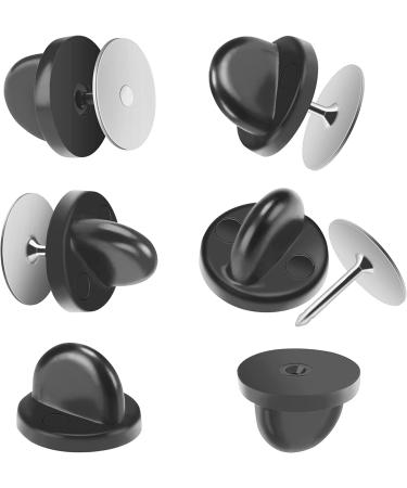 80 Pairs Rubber Blank Pin Backs Butterfly Clutch Backings Holder Tie Tacks Keepers Replacement with 9mm Length 10mm Width Lapel Enamel Pins for Craft Making