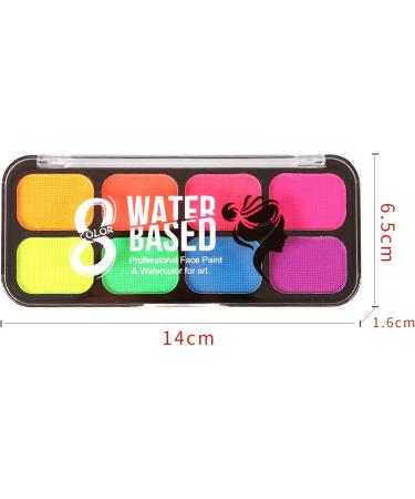 UV Glow Neon Face Paint Palette - 8 Colors for Festival, Party, Halloween - Buy Online on GoSupps.com