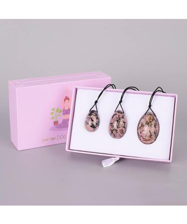 Yoni Egg Gift Box Set | Natural Rhodolite Stone Kegel Balls | 4 Pcs Exercise Boost Intimacy & Wellness - Buy Online on GoSupps.com