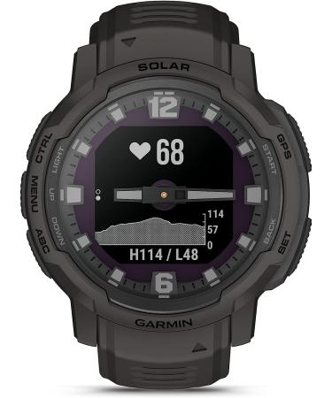 Garmin Instinct Crossover Solar  Rugged Hybrid Smartwatch with Solar Charging Capabilities  Analog Hands and Digital Display  Graphite Graphite Solar - Buy Online on GoSupps.com